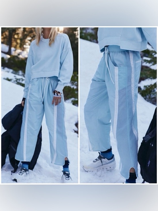 FP Movement by Free People Pants - NWT FP Movement Arctic Snow Blue The Champ Is Here Barrel Leg Pants Size Medium